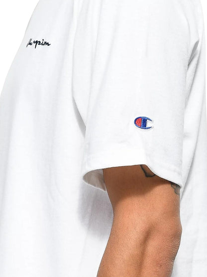 Champion Heritage Embroidered Script Tee - White - ANTHEM